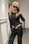 Walter van Beirendonck hand grid top AW22-23 8033 black